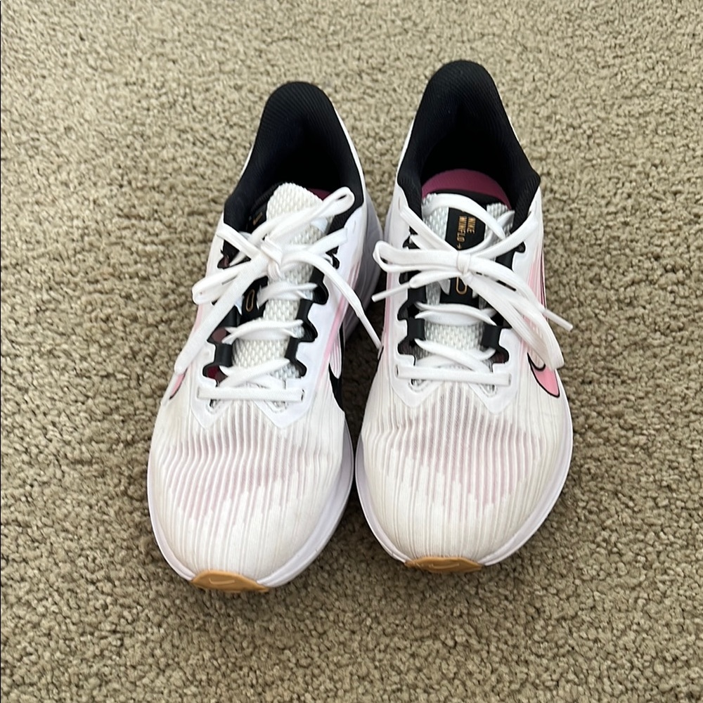 Women's White and Pink Athletic Shoes